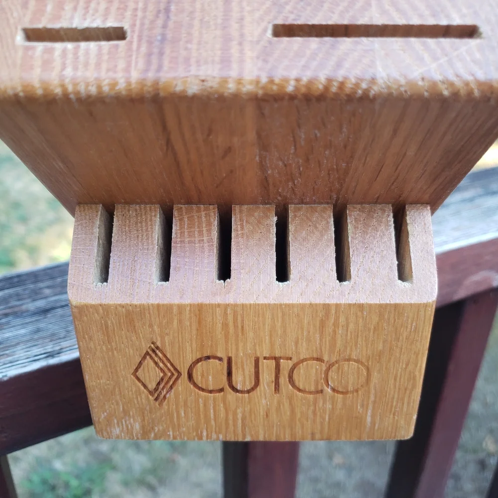 CUTCO Galley + 6 Set Knife Block (With Table Knife Slots) Honey Finish